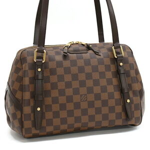 Louis Vuitton Rivington Shoulder Bag Ebene Brown Canvas Leather